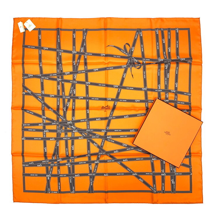楽天市場】未使用 HERMES エルメス カレ90 ボルデュック リボン柄 
