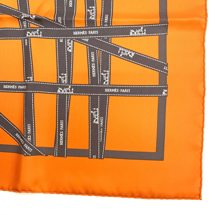 楽天市場】未使用 HERMES エルメス カレ90 ボルデュック リボン柄 