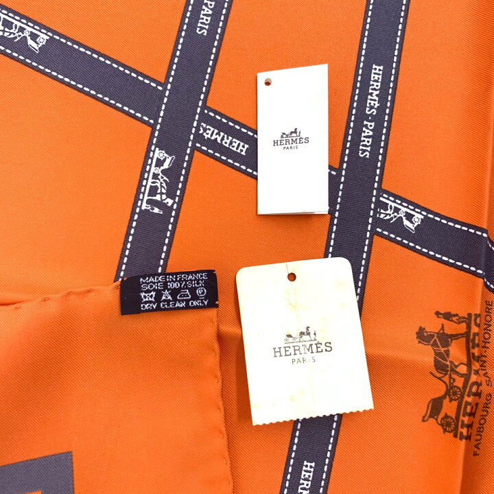 楽天市場】未使用 HERMES エルメス カレ90 ボルデュック リボン柄 
