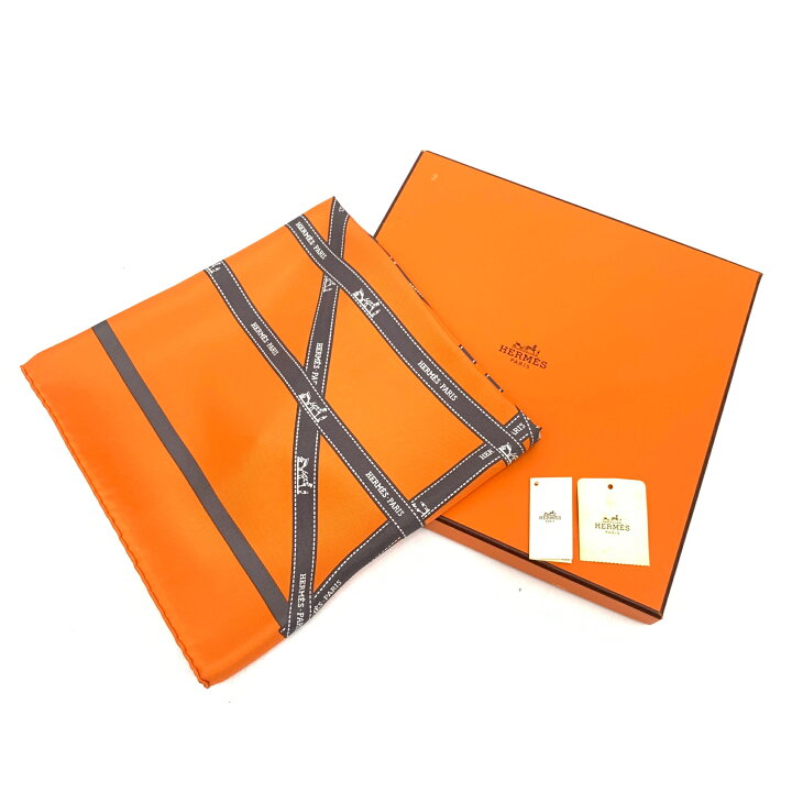 楽天市場】未使用 HERMES エルメス カレ90 ボルデュック リボン柄 