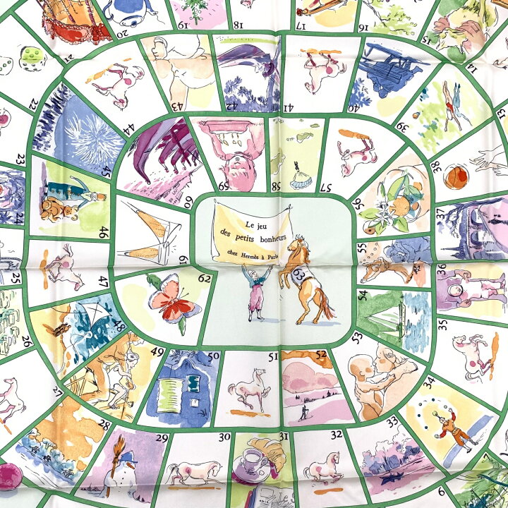 楽天市場】未使用 HERMES エルメス カレ90 Le jeu des petits bonheurs 