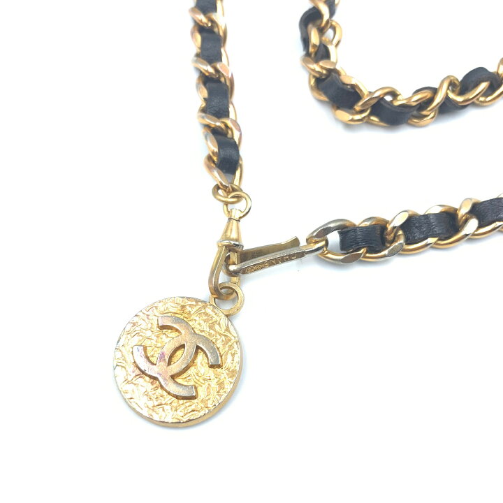 楽天市場】美品 CHANEL シャネル ビンテージ チェーンベルト レザー 