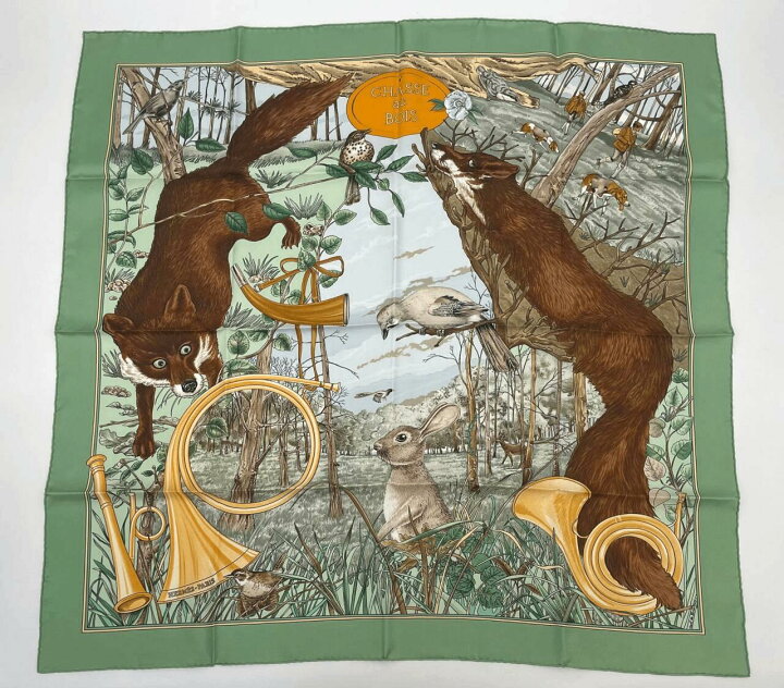 未使用 箱付 エルメス HERMES 80年代ヴィンテージ CHASSE au BOIS 森の 
