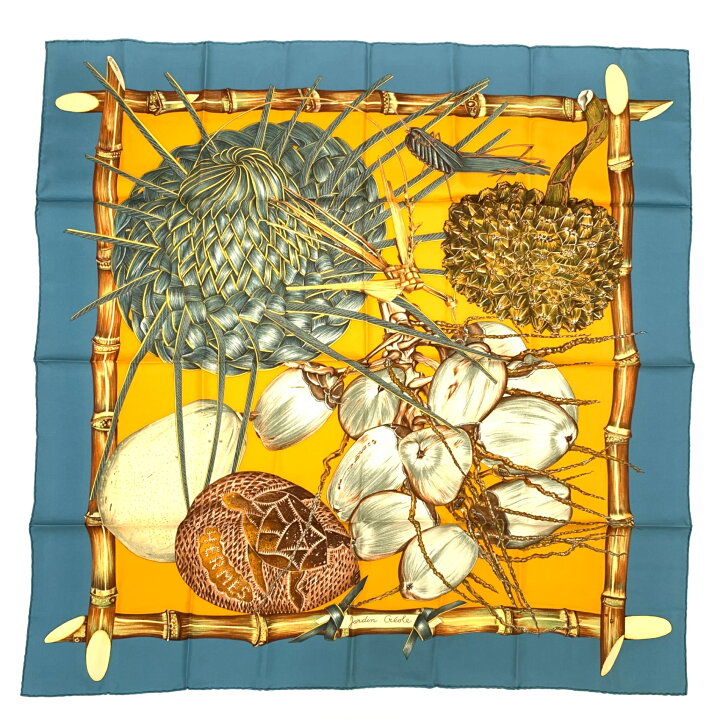 楽天市場】極美品 HERMES エルメス カレ90 Jardin Creole クレオルの  