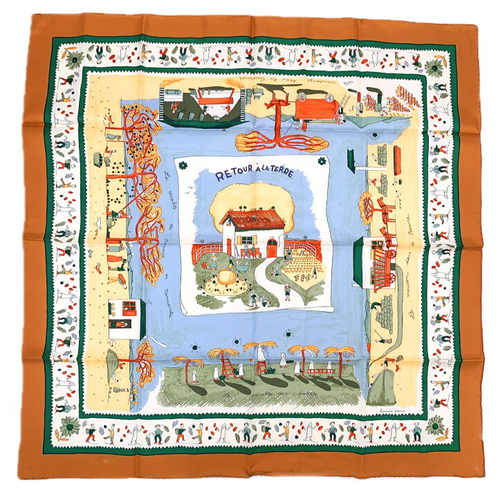 楽天市場】極美品 希少カラー HERMES エルメス カレ90 RE TOUR A LA 