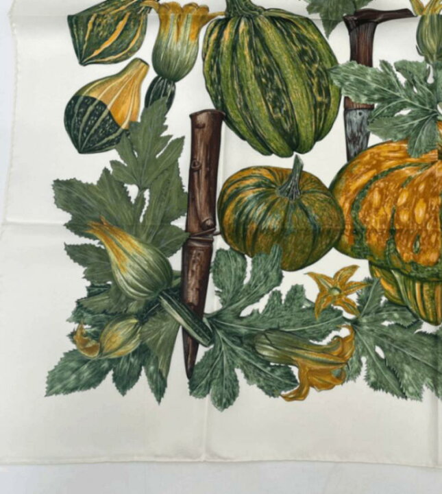 楽天市場】極美品 HERMES エルメス カレ90 CITROUILLES ET COLOQUINTES 