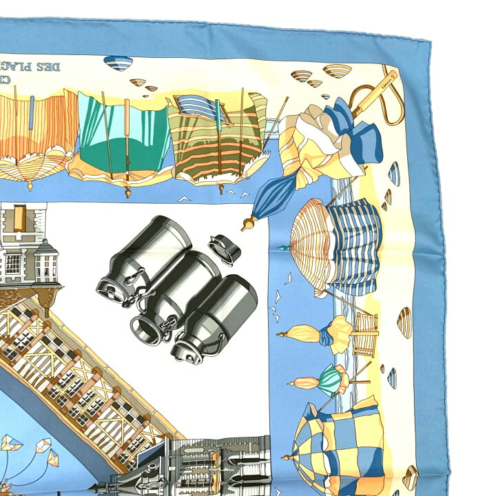 楽天市場】美品 HERMES エルメス カレ90 CHARMES DES PLAGES NORMANDES 