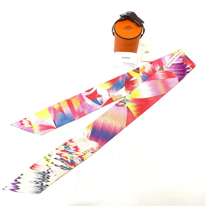 楽天市場】美品 HERMES エルメス トゥイリー マーブル シルク スカーフ 