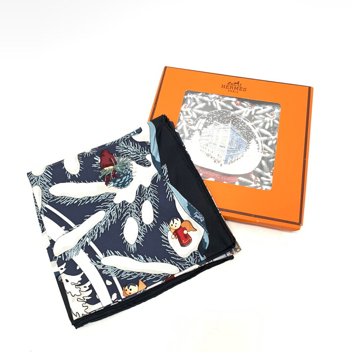 楽天市場】美品 HERMES エルメス カレ90 Noel au 24 Faubourg 