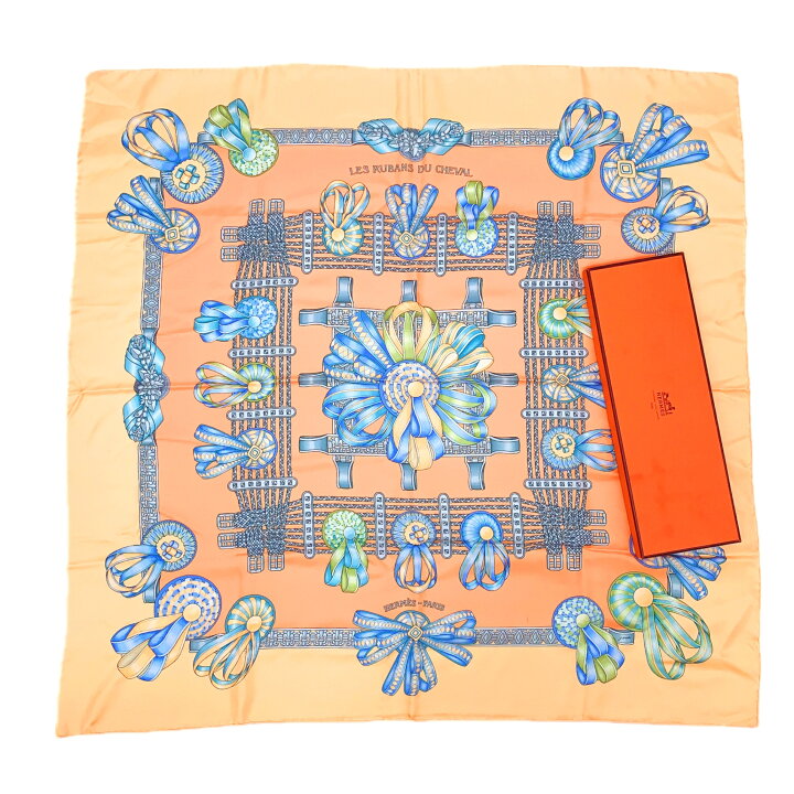 楽天市場】美品 HERMES エルメス カレ90 LES RUBANS DU CHEVAL 馬の 