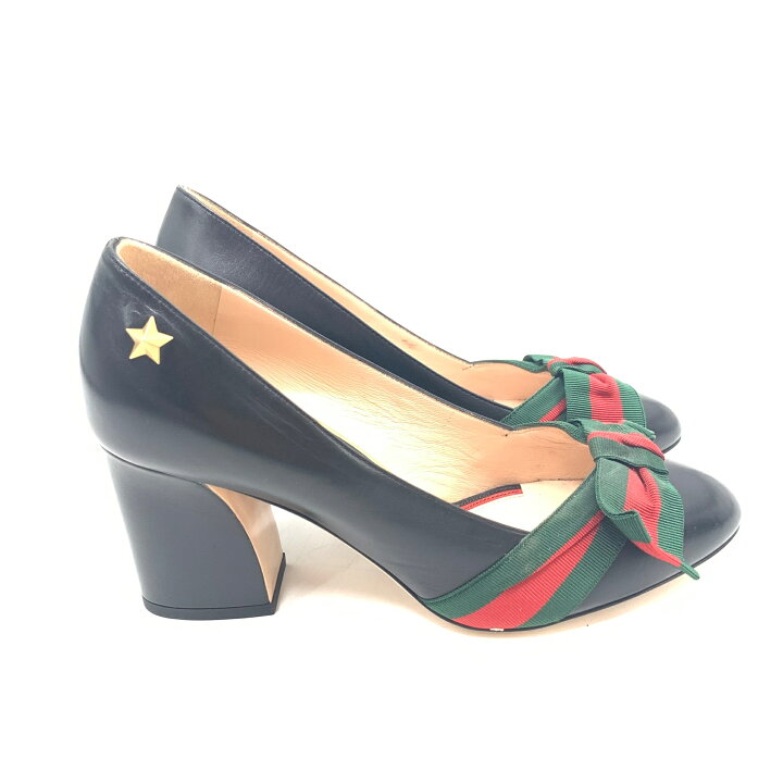 楽天市場】極美品 GUCCI グッチ パンプス シェリーライン ウェブボウ 