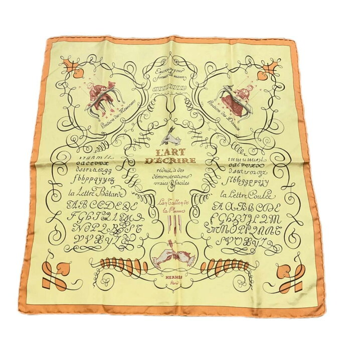 楽天市場】美品 HERMES エルメス カレ45 LART DECRIRE 書の芸術 