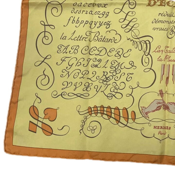 楽天市場】美品 HERMES エルメス カレ45 LART DECRIRE 書の芸術 