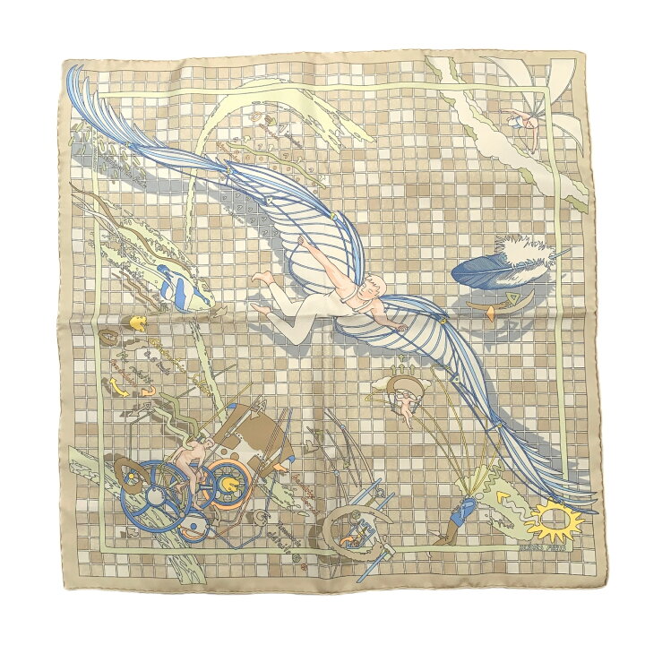 楽天市場】美品 HERMES エルメス カレ45 D.A.Jarlecant 飛行術 