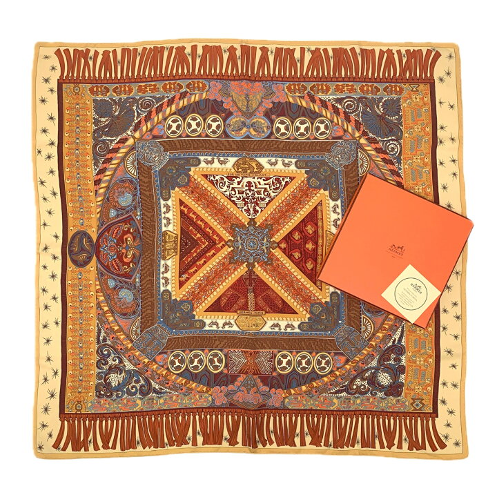 楽天市場】未使用級 HERMES エルメス カレ90 SUR UN TAPIS VOLANT 空 