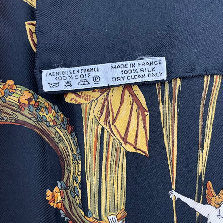 楽天市場】新品同様 HERMES エルメス カレ90 Au FIL de la SOIE 絹糸の 