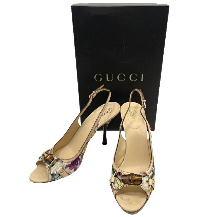 楽天市場】GUCCI グッチ レザー ホースビット ボタニカル柄 サンダル 