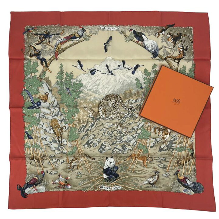 楽天市場】極美品 HERMES エルメス カレ90 SICHUAN 四川省 シルク 
