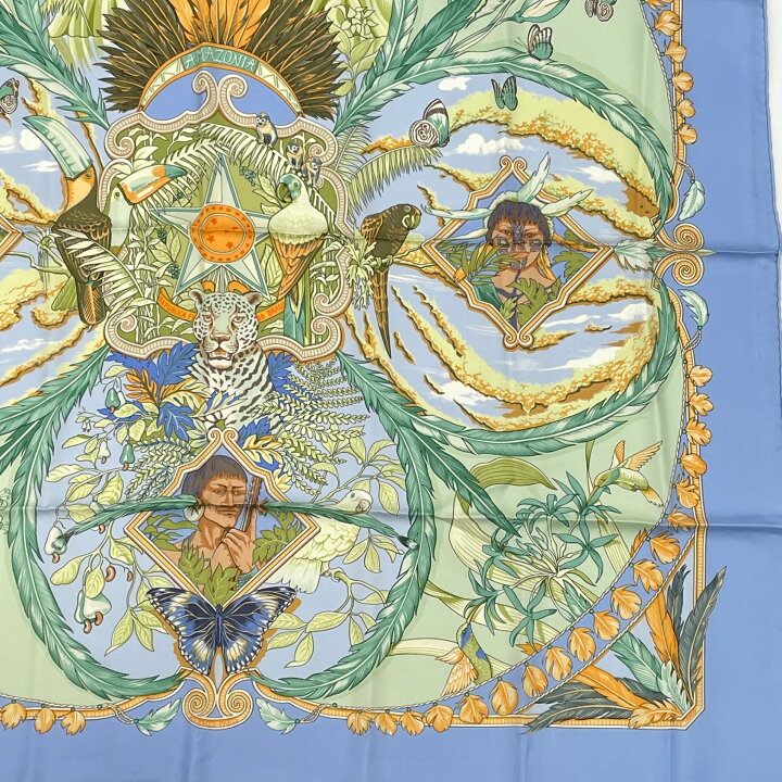 楽天市場】美品 HERMES エルメス スカーフ カレ90 AMAZONIA アマゾニア 