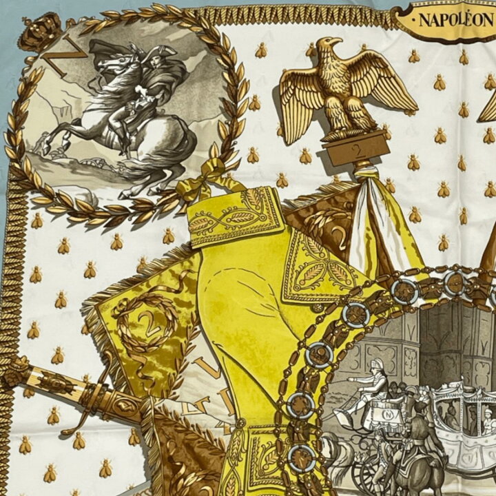 楽天市場】美品 HERMES エルメス カレ90 NAPOLEON HERMES ナポレオン  