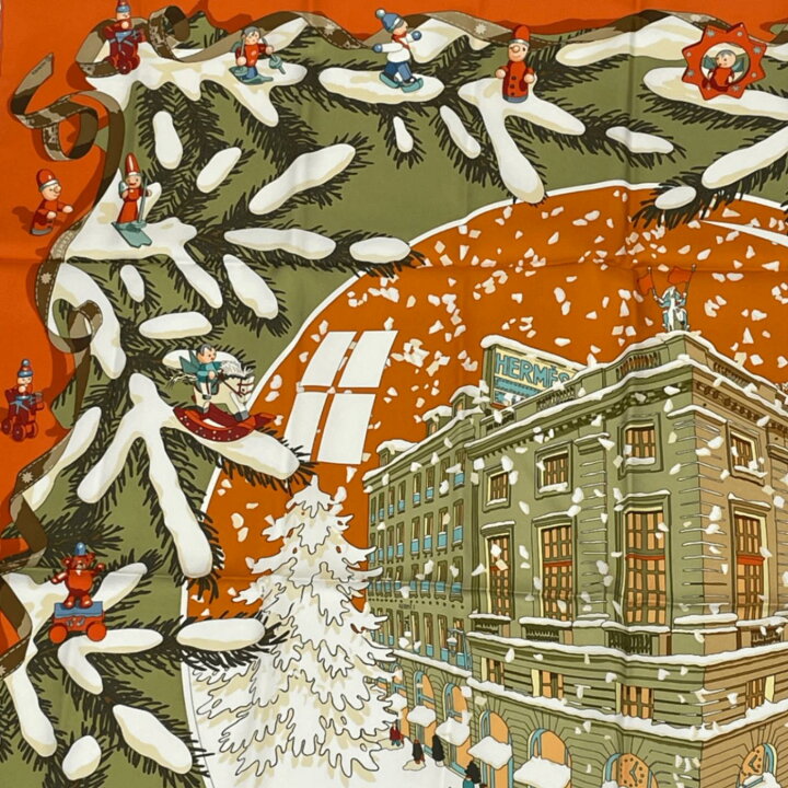 楽天市場】レア 極美品 Hermes エルメス カレ90 Noel au 24 Faubourg 