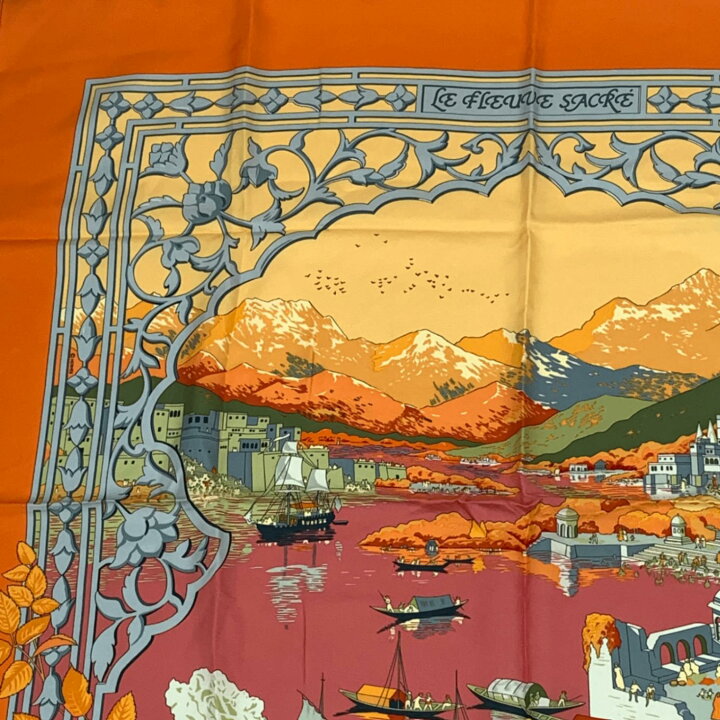 楽天市場】美品 HERMES エルメス カレ90 LE FLEUVE SACRE 聖なる大河 