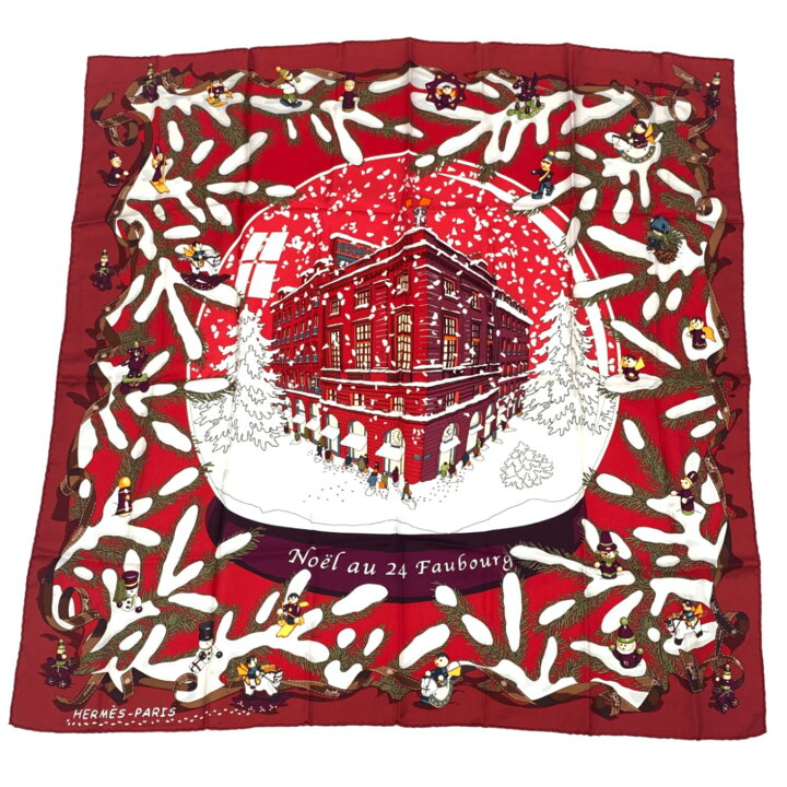楽天市場】レア 極美品 Hermes エルメス カレ90 Noel au 24 Faubourg 