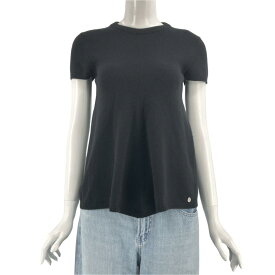 極美品 現行 HERMES エルメス 半袖 ニット ブラック カシミヤ Hボタン