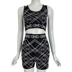 新品同様 HERMES エルメス ショットパンツ ベスト テクニカルニット 総柄 ブラック × ホワイト サイズ38