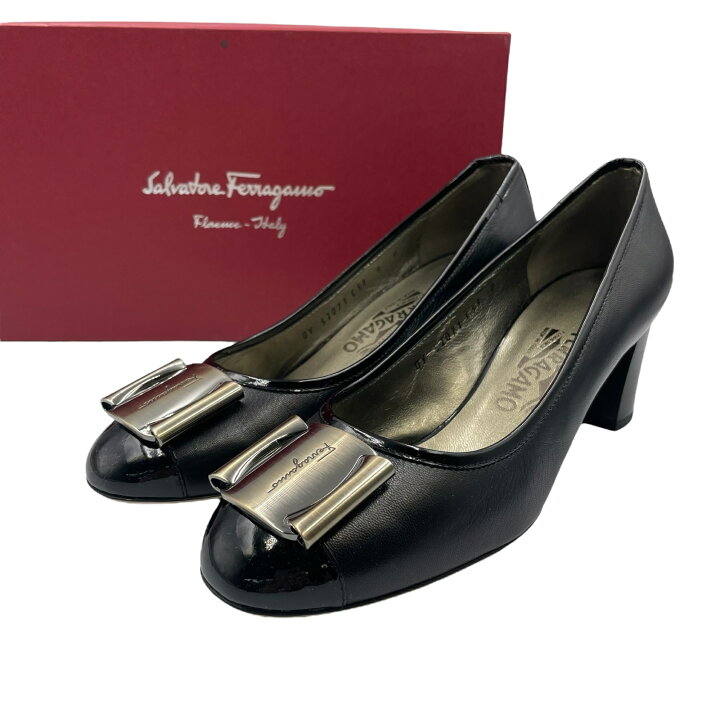 楽天市場】未使用品 Salvatore Ferragamo フェラガモ パンプス レザー 