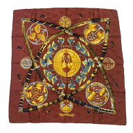 美品 HERMES エルメス スカーフ シルク カレ90 DAIMYO PRINCES DU SOLEIL LEVANT 大名 日出る国の皇子 ネ…
