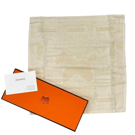 未使用品 HERMES エルメス ハンカチ 刺繡 馬柄 アイボリー