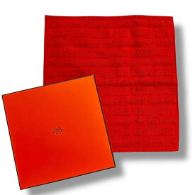 未使用品 HERMES エルメス ハンカチ H柄 ハンドタオル オレンジ