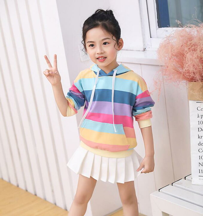 楽天市場 春新作 人気虹色 子供服 韓国人気 フード付き パーカー キッズ服 無地パーカー キッズ 女の子 男の子 こども服 子ども服 トップス 100 140cm 選べる2色 スポーツウエア 運動会 普段着 ジェリービー