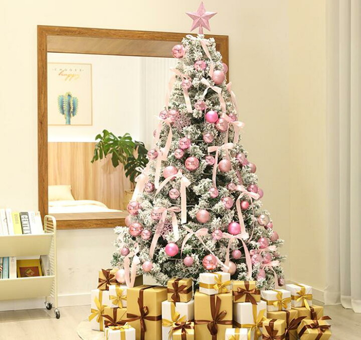 楽天市場 値下げ 6980円送料無料 クリスマスツリー 1cm ツリーセット ピンク系 ツリー 飾り Led 星 Xmas 白ツリー スノー ツリー オーナメント 北欧 オシャレ クリスマスツリーセット 簡単組立 電池式 Ledライト ジェリービー