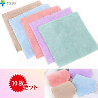 マイクロファイバー ミニタオル 10枚 セット 25×25cm TOLIFE ハンドタオル 柔らかい 速乾性 ふわふわ ふ…