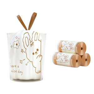 ごみ袋 10リットル 120枚 ロール うさぎ柄 くま柄 ひも付きゴミ袋 10l 紐付きゴミ袋 可愛い袋 ロールゴミ袋 紐付き ポリ袋 かわいい ビニール袋 巾着 巾着袋 おすそ分け キャラクター ビニール