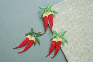 アイロンで簡単接着 唐辛子 トウガラシ アップリケ 単位一枚