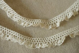 綿糸　ストレッチレース 　幅12mm　単位1m　生成り色