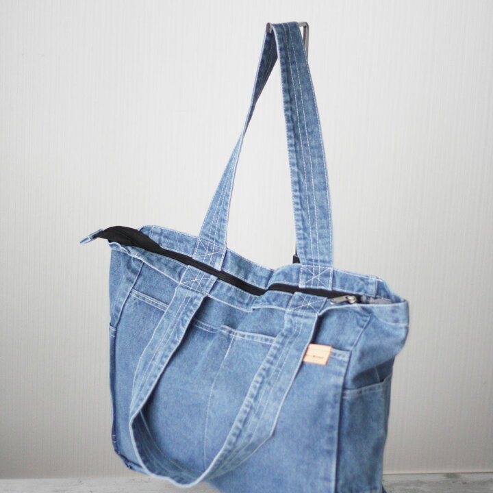 楽天市場】【レビューキャンペーン】超ビッグデニムトート 革タグ付き  