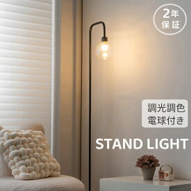 【5年保証】スタンドライト間接照明 照明 おしゃれ フロアライト 北欧 リビング シンプル 調光調色電球付き 1灯 アイアン ダイニング 寝室 玄関 北欧 アンティーク レトロ ヴィンテージ シャビーシック モダン ヴィンテージ ブラック LED