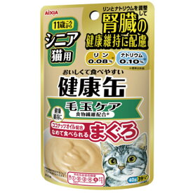 【お取寄せ品】 アイシア 健康缶パウチ 毛玉ケア シニア猫用 40g ×12入