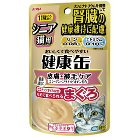 【お取寄せ品】 アイシア 健康缶パウチ 皮膚・被毛ケア シニア猫用 40g ×12入