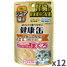 【お取寄せ品】 アイシア 健康缶パウチ エイジングケア シニア猫用 キャットフード ウェット 40g ×12袋入