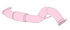 tWc{ FRONT PIPE tgpCv FK8 VrbN ^CvR K20C H29.9`R4.9 610-52104