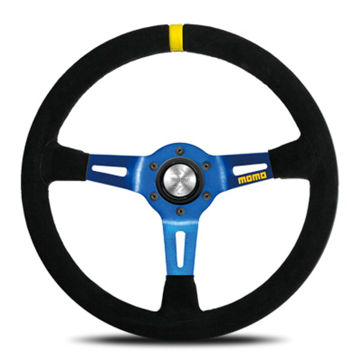 楽天市場】MOMO モモ ステアリング MOD.08 SUEDE/BLUE SPOKE 350mm 