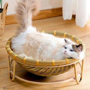 送料無料 猫 ちぐら 犬 ベッド 春夏 猫ちぐら ハンモックタイプ 洗える 猫ベッド キャットハウス ペットベッド カゴ ラタン風 猫用 ハウス 犬用 ベット ペットベット ペットハウス ネコ ねこ