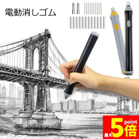 ★限定！最大20%OFF★電動消しゴム 電池式 ペン型 2色選択 電動字消器 パワフル よく消える 静音 筆形 取り換え用 消しゴム22本(12粗い消しゴム 10小さな消しゴム) 電動 静音 替え消しゴム 絵画 製図用 軽量 便利 細かい創