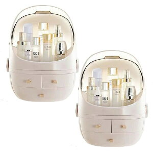 メイクボックス 2個セット 大容量 持ち運び メイクケース メイク収納 コスメ 美容 化粧品 メイク道具 小物収納 プレゼント 女子 大人 オシャレ 大容量 化粧品 収納 防塵 防水