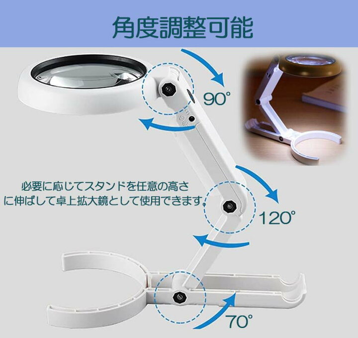 楽天市場】虫眼鏡 拡大鏡 デスクライト スタンド ルーペ LED ルーペ 